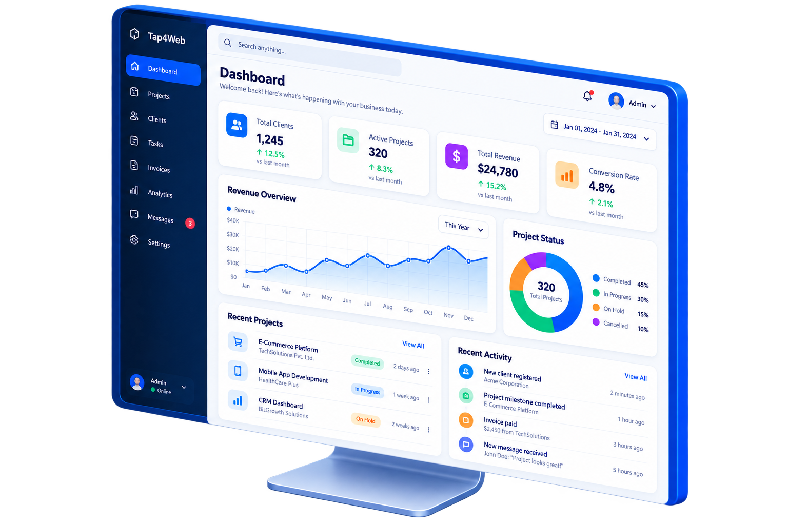 Tap4Web Custom CRM and Enterprise Business Software Development